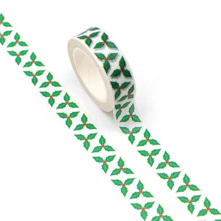 15mm x 10m CMYK Christmas Leaves Washi Tape