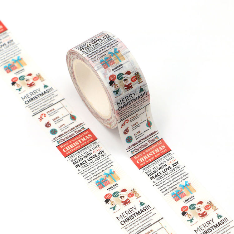 20mm x 10m CMYK Christmas Greeting Washi Tape