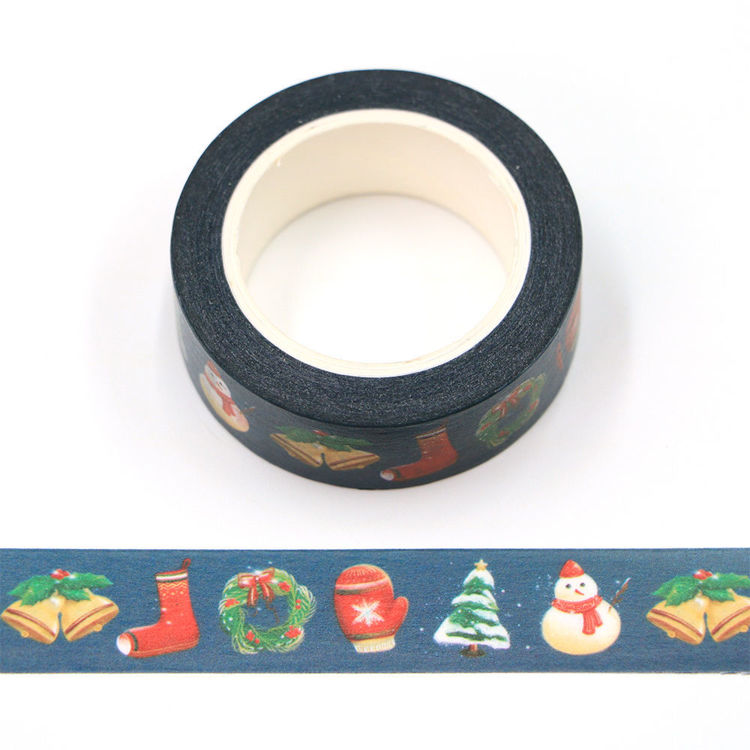 15mm x 10m CMYK Christmas Elements-Blue Washi Tape