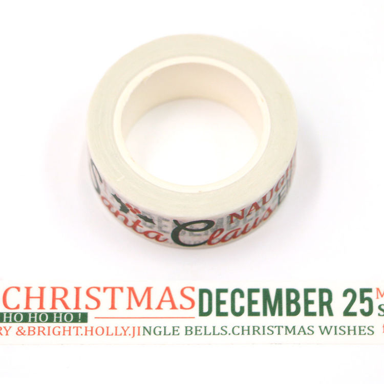 15mm x 10m CMYK Christmas Letter Width Washi Tape