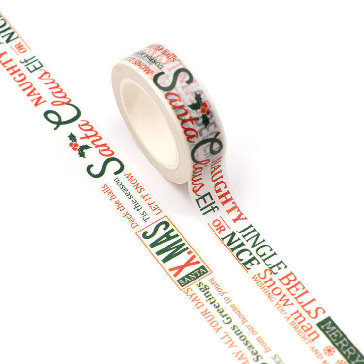 15mm x 10m CMYK Christmas Letter Width Washi Tape