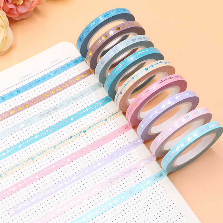 5mm Gold foil colorful washi tape