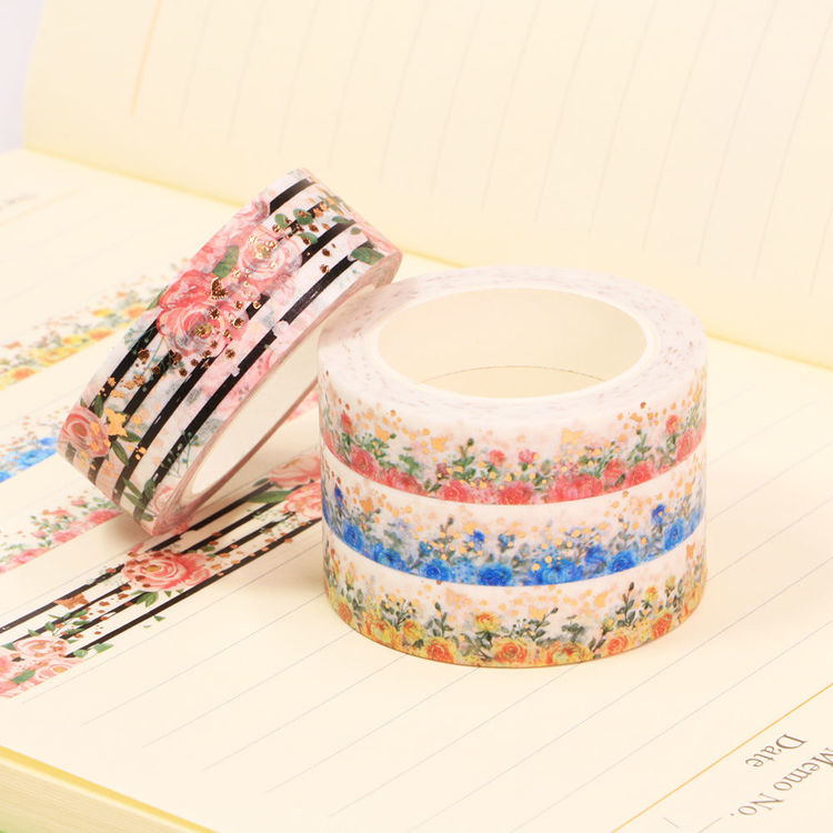 CMYK Gold Foil Rose Washi Tape