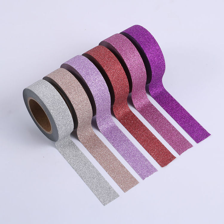 Solid color glitter tape