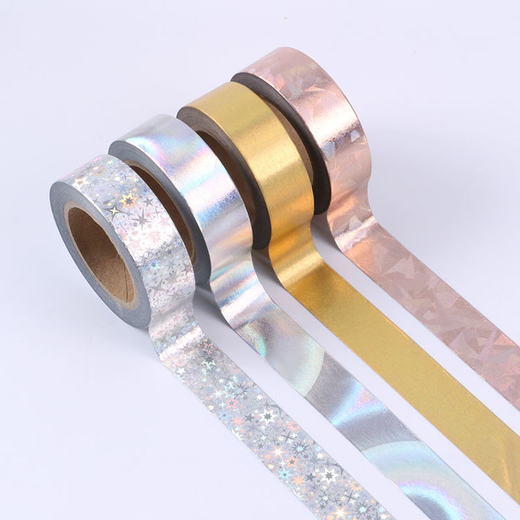 ODM custom raised silver holographic foil washi tape manufacturer factory