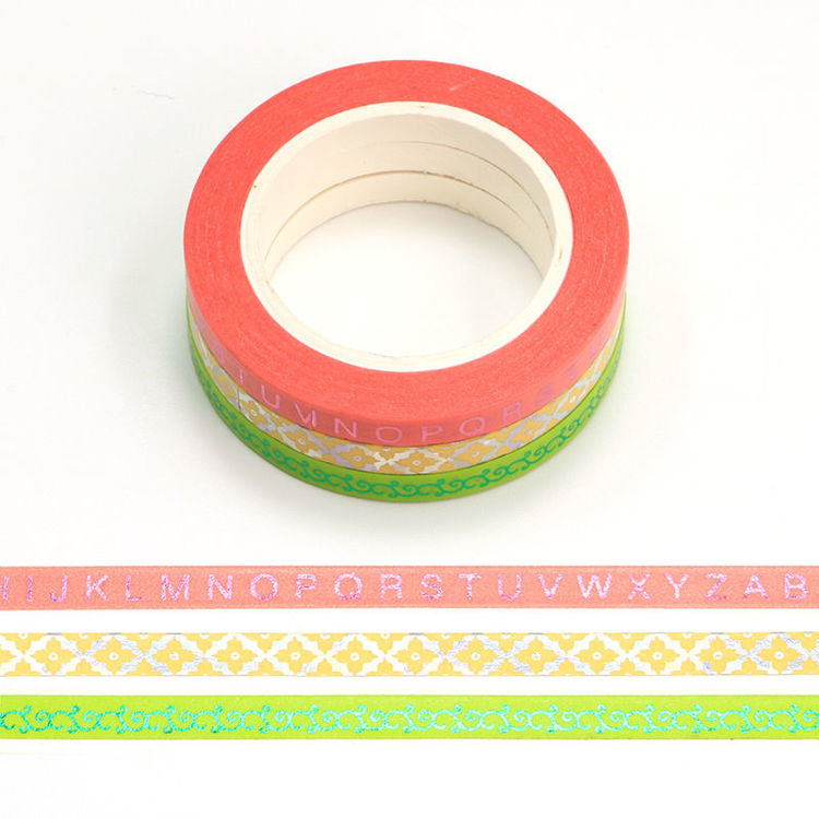 5mm x 10m Slim Gold Foil Color Washi Tape Set of 3 rolls set 2