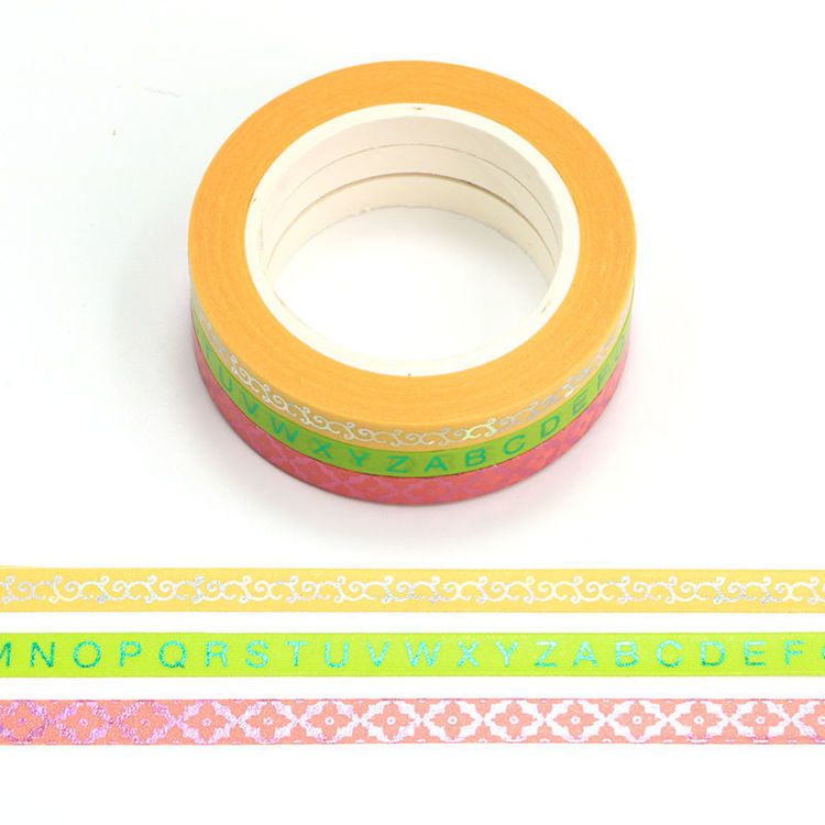 5mm x 10m Slim Gold Foil Color Washi Tape Set of 3 rolls set 1