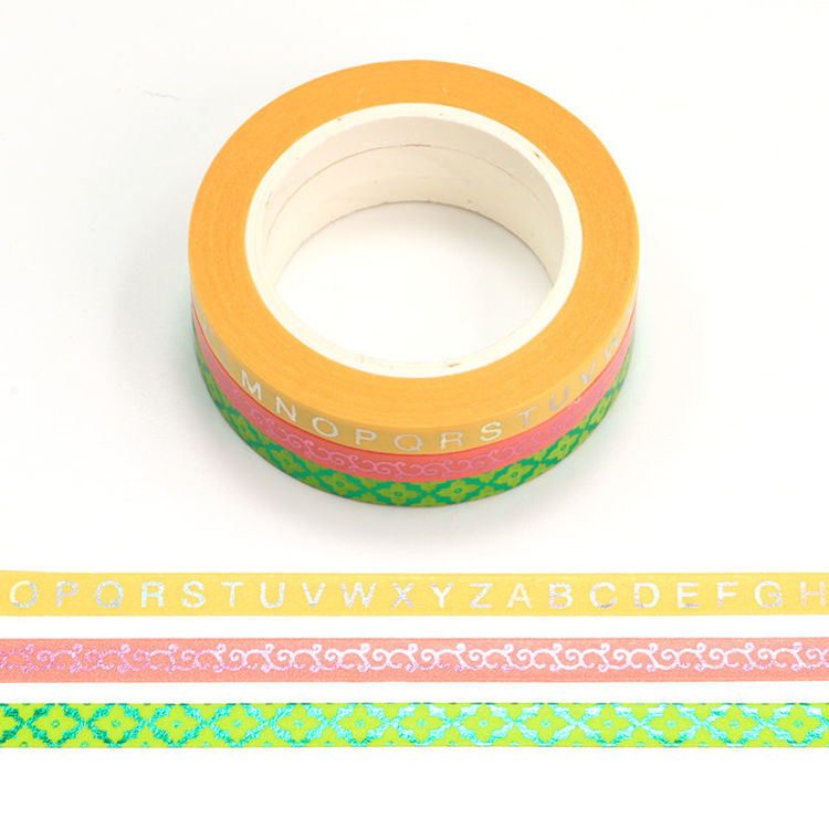 5mm x 10m Slim Gold Foil Color Washi Tape Set of 3 rolls set 3