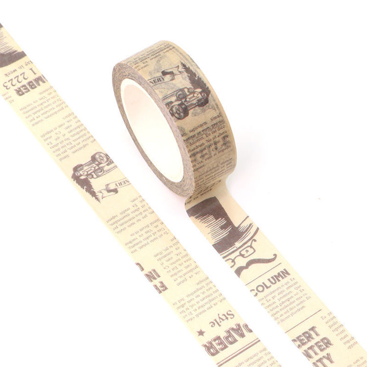 15mm x 10m CMYK Vintage Newspaper Washi Tape
