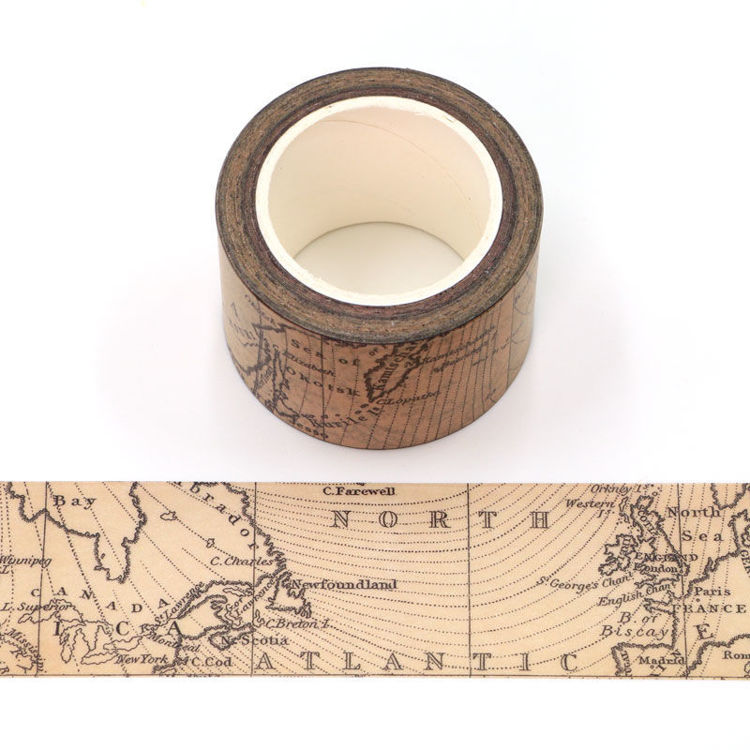 30mm x 10m CMYK Vintage Map Washi Tape