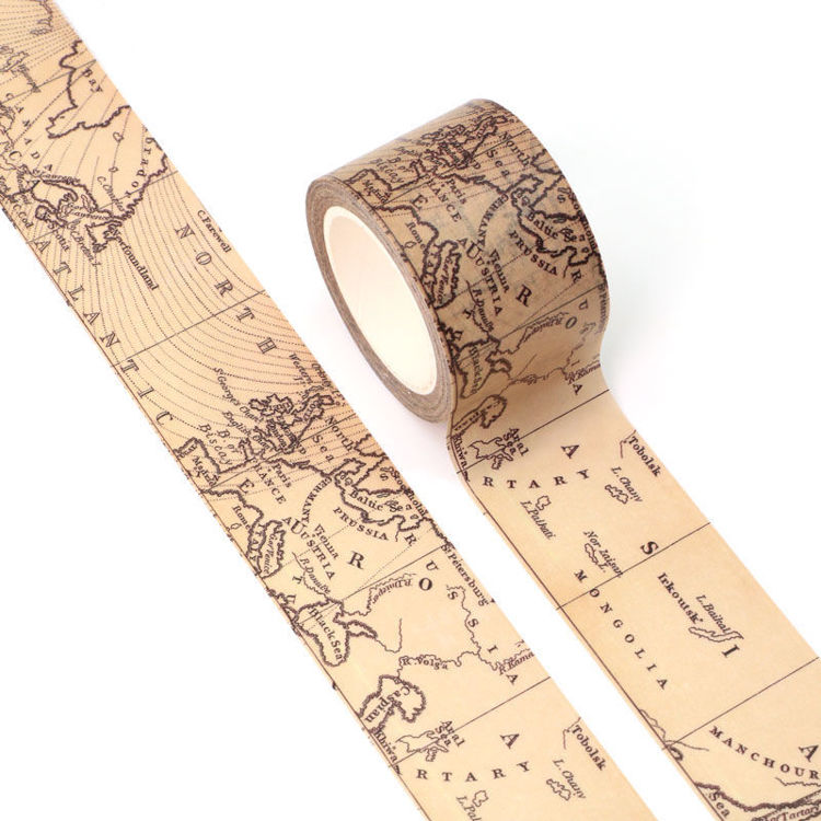 30mm x 10m CMYK Vintage Map Washi Tape