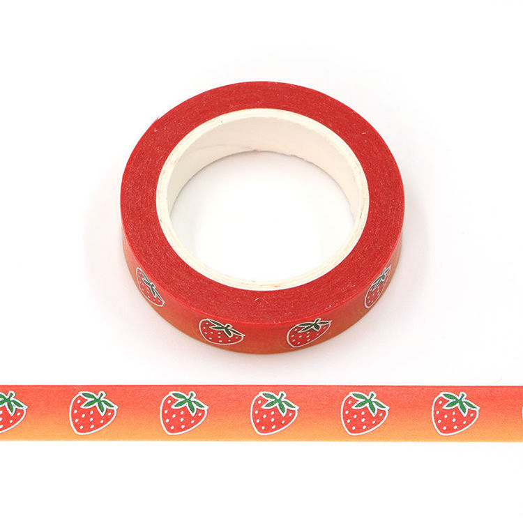 10mm x 10m CMYK Foil Strawberry Washi Tape