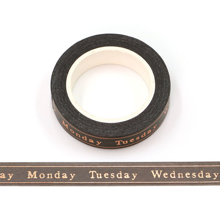 10mm x 10m CMYK Green Background Date Washi Tape