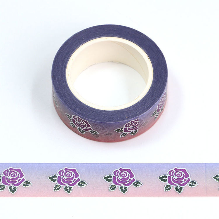 15mm x 10m CMYK Foil Rose Washi Tape