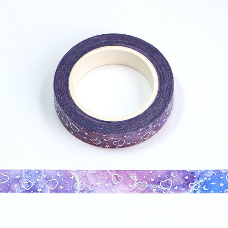 10mm x 10m CMYK Foil Loving Stars Heart Washi Tape