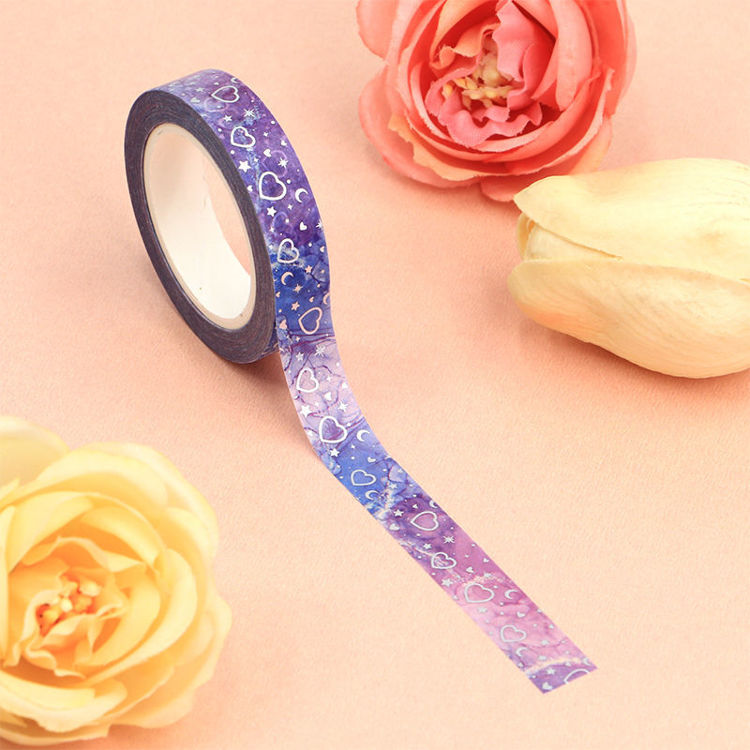 15mm x 10m CMYK Foil Rose Washi Tape