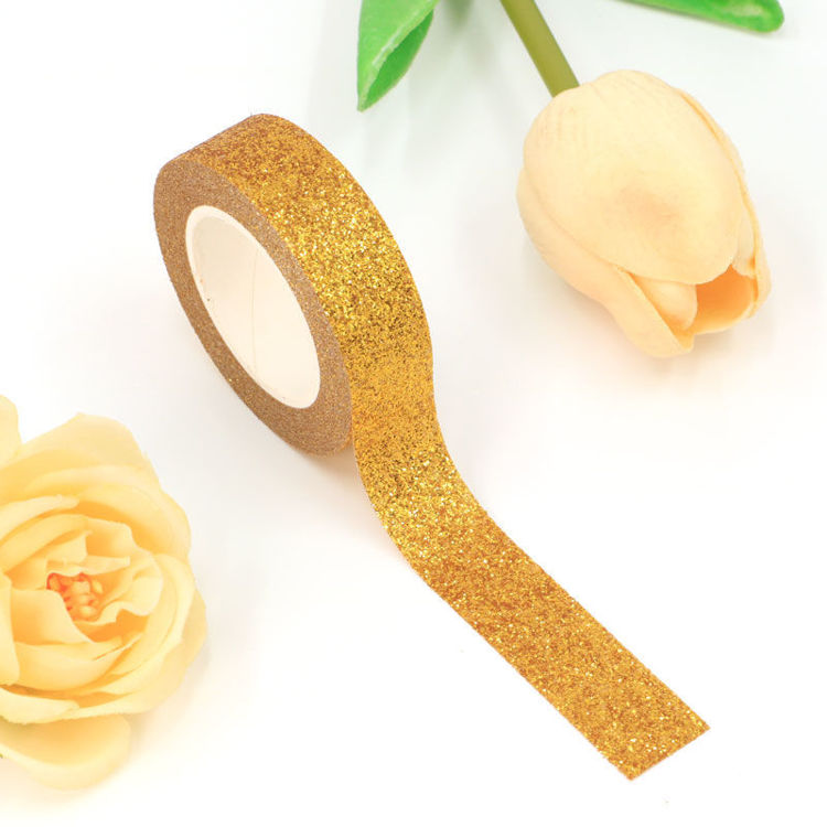 15mm x 5m Gold Sparkle Washi Tape