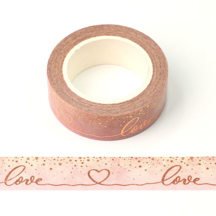 15mm x 10m CMYK Foil Star&Love Washi Tape