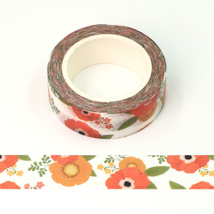 15mm x 10m CMYK Flower Washi Tape