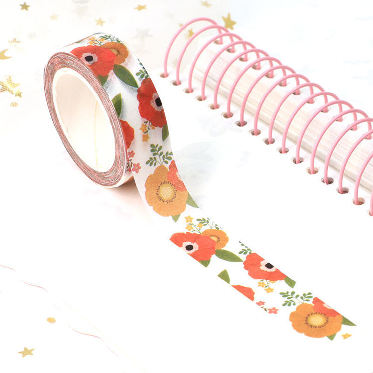 15mm x 10m CMYK Flower Washi Tape