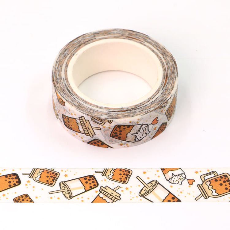 15mm x 10m CMYK Bubble Tea White Washi Tape