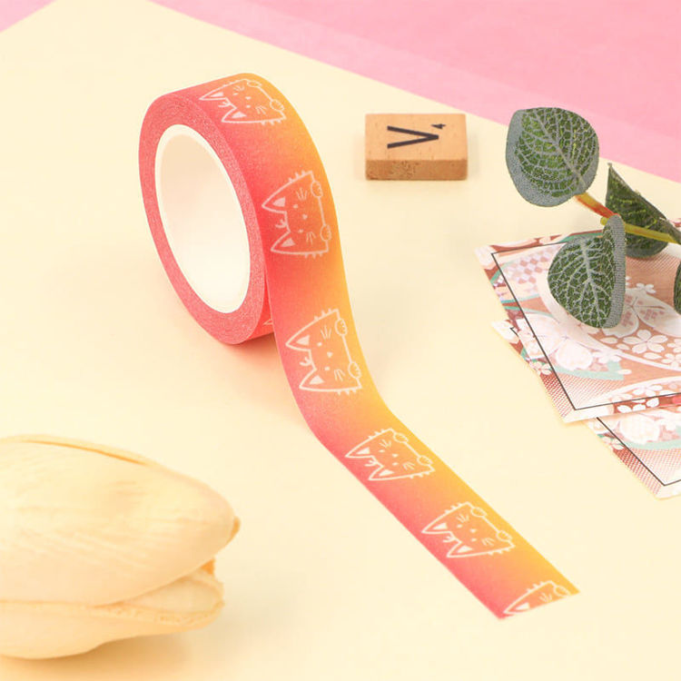 15mm x 5m CMYK+Laminated Cat Washi Tape