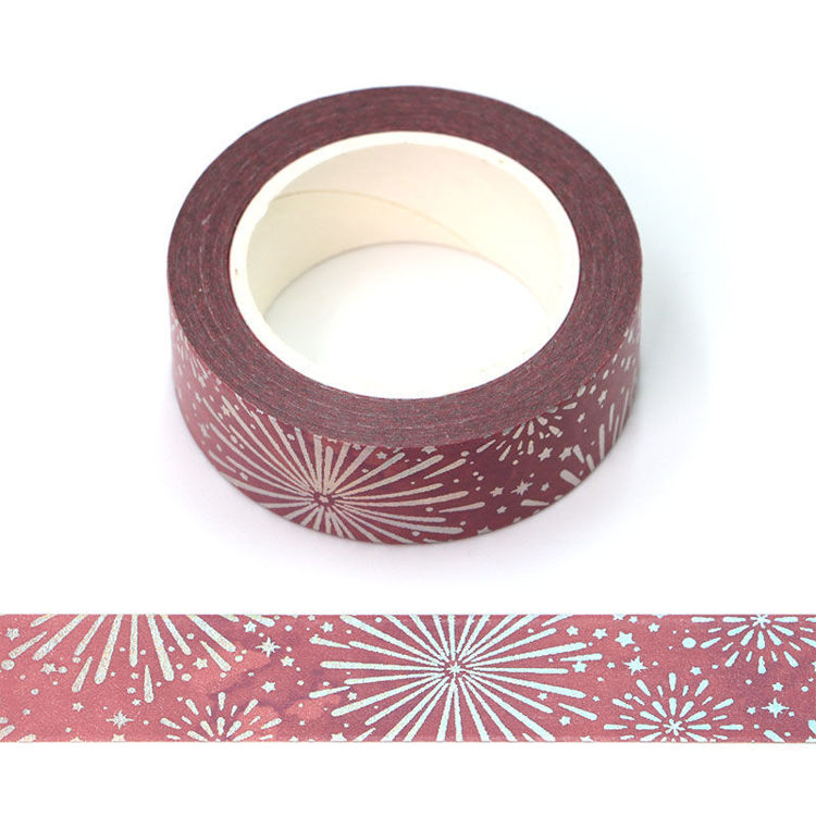 15mm x 10m Foil Purple Fire Washi Tape