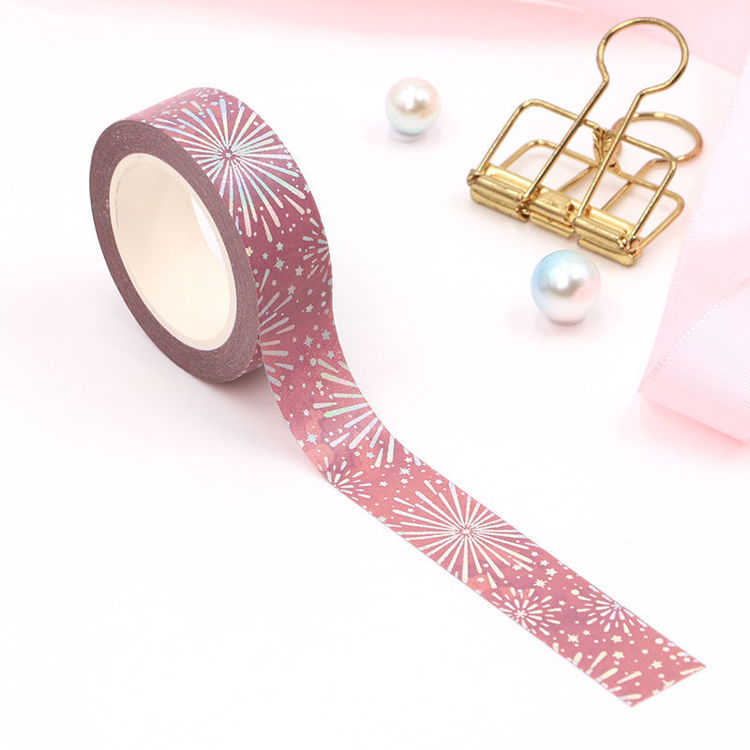 15mm x 10m Foil Purple Fire Washi Tape