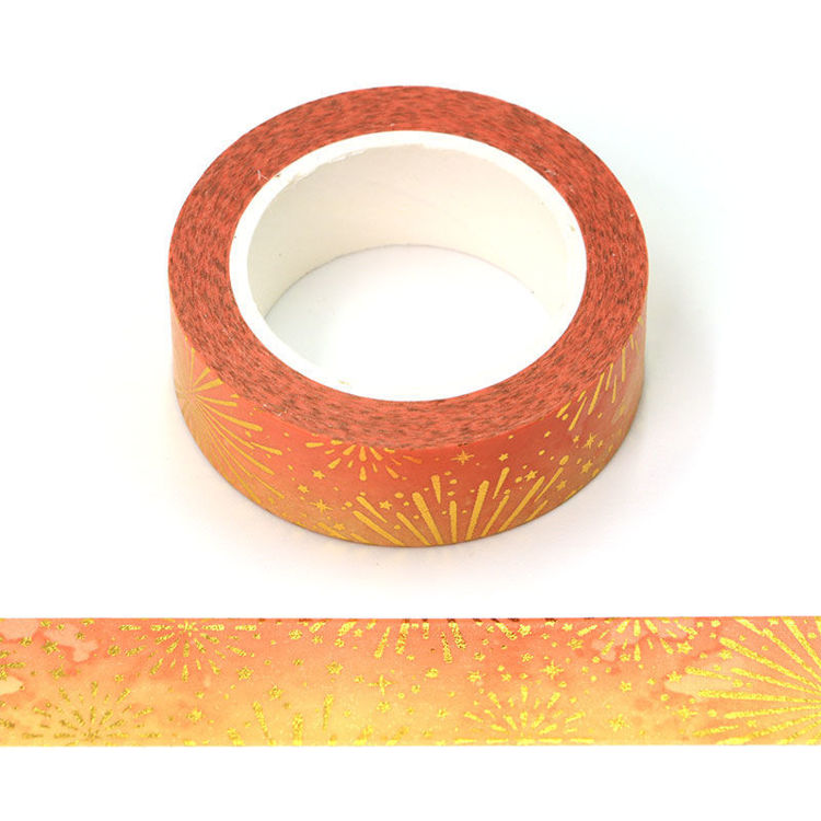 White and Gold Foil Scattered Dots Decorative Washi Tape 15mm x 10m 