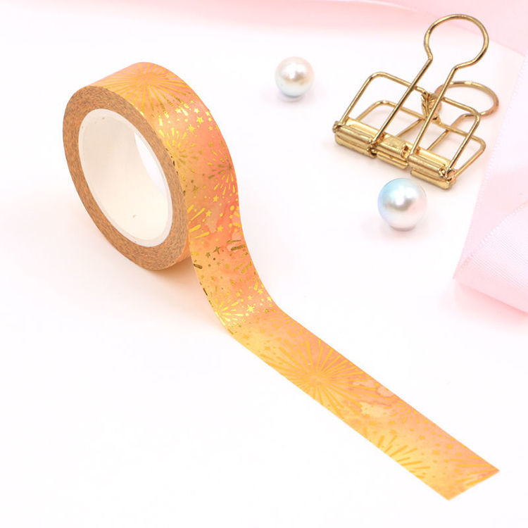 Washi Tape Pink Rose Gold Copper Metallic Foil Solid Colour 15mm x 10m