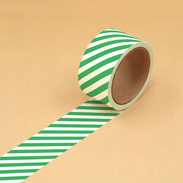 Green Twill Custom Printed Washi Paper Packing Tape 