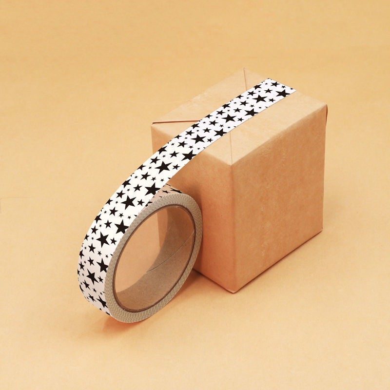 Stars Custom Printed White Washi Paper Tape. Custom and stock washi