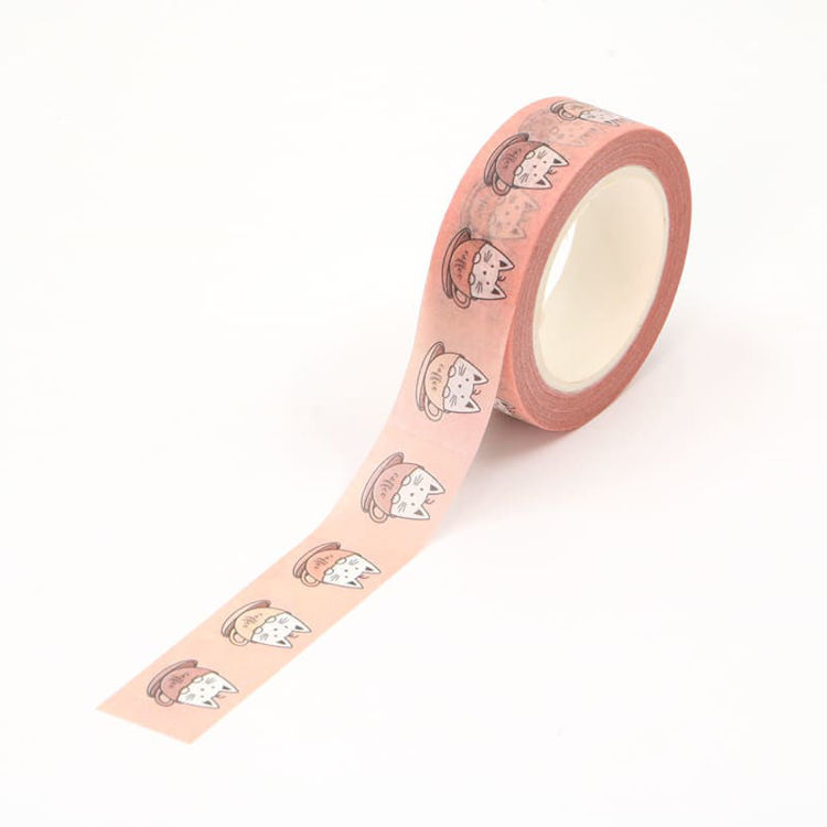 15mm x 10m CMYK Coffee Cup Cat Washi Tape
