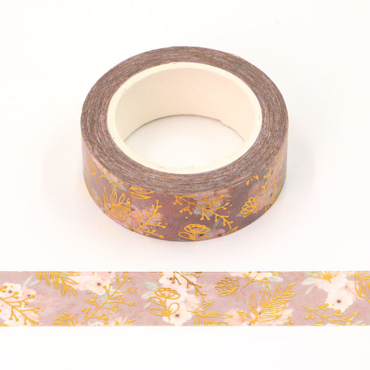 15mm x 10m CMYK Foil Floral Washi Tape