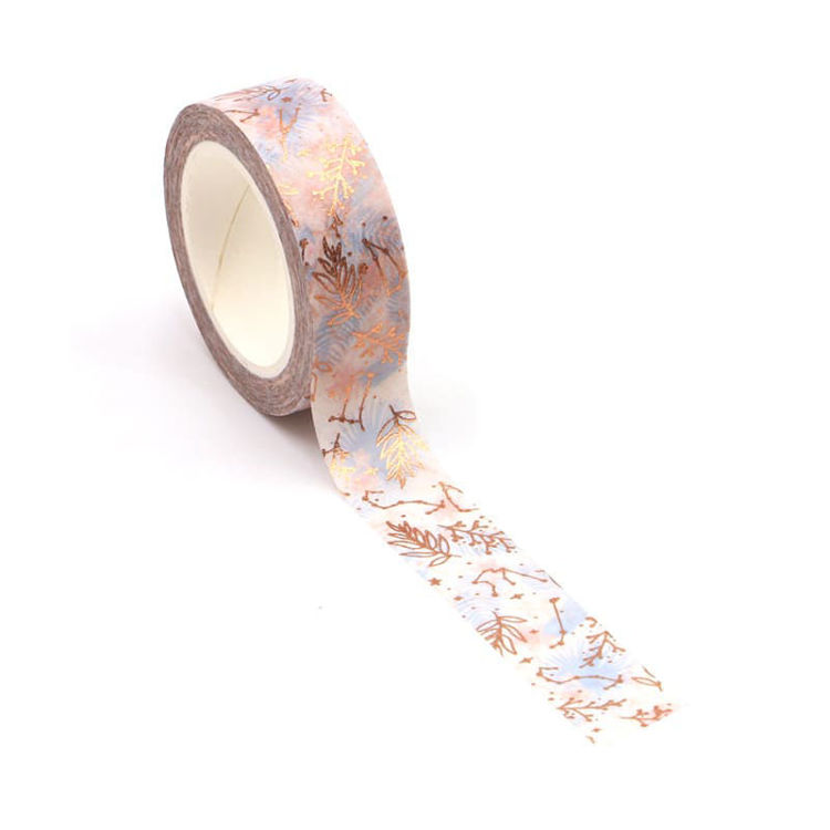 15mm x 10m CMYK Bronzing Foil Printing Constellations & Floral Washi Tape