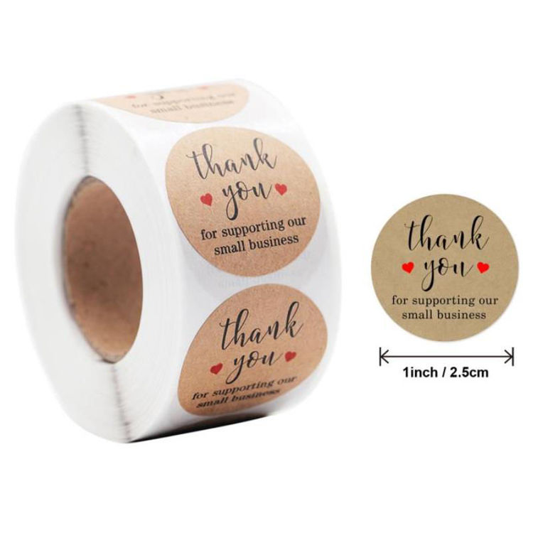 Kraft Paper Thank You Sticker Rolls 4