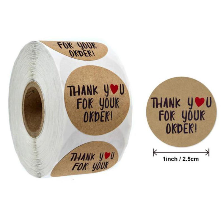 Kraft Paper Thank You Sticker Rolls 5