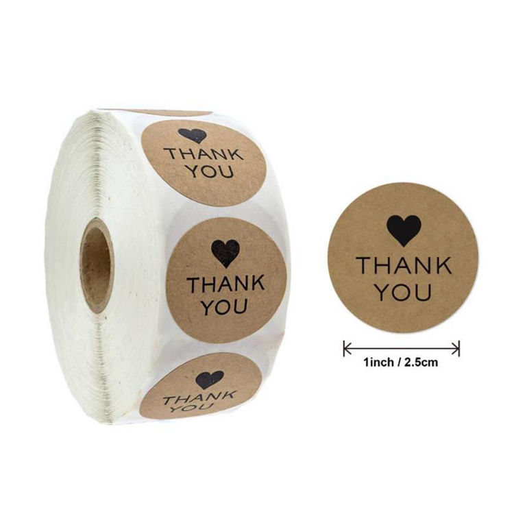 Kraft Paper Thank You Sticker Rolls 3