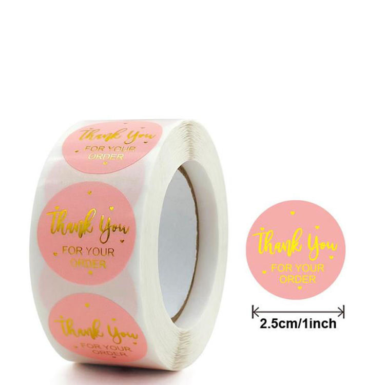 Gold Foil Thank You Sticker Rolls 4