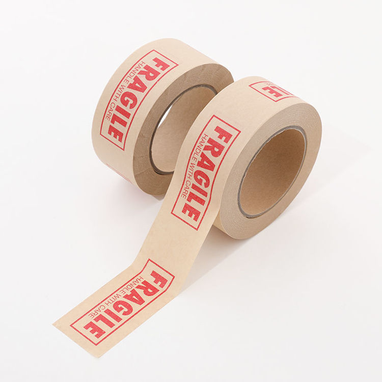 Printed Red Fragile Rubber Self-Adhesive Kraft Tape 48mm*50m