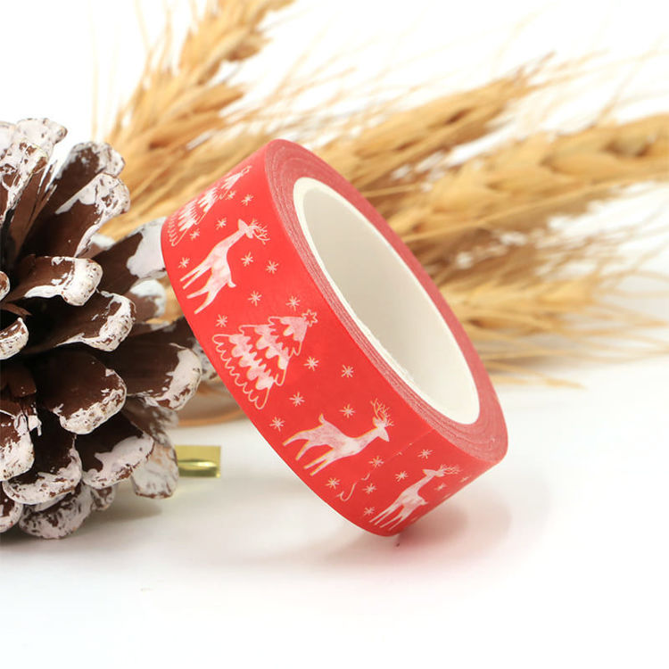 15mm x 10m CMYK christmas tree&reindeer washi tape