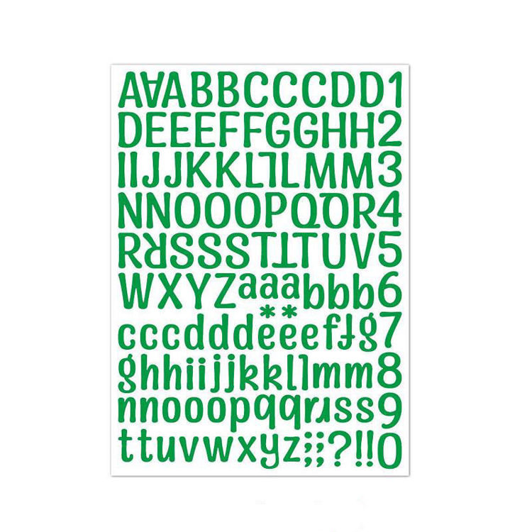 21*29cm Dark Green Alphabet Sticker 2608