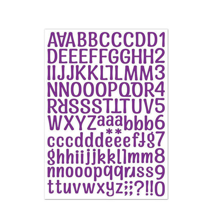 21*29cm Purple Alphabet Sticker 2611
