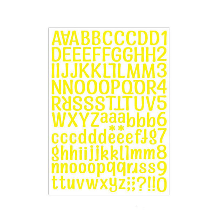 21*29cm Yellow  Alphabet Sticker  2612