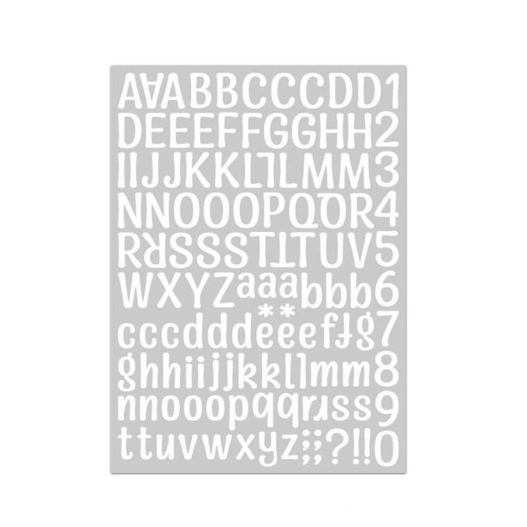 21*29cm White Alphabet Sticker 2613
