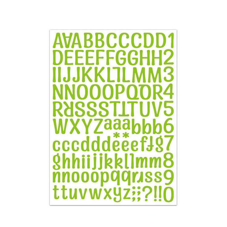 21*29cm Light Green Alphabet Sticker 2616