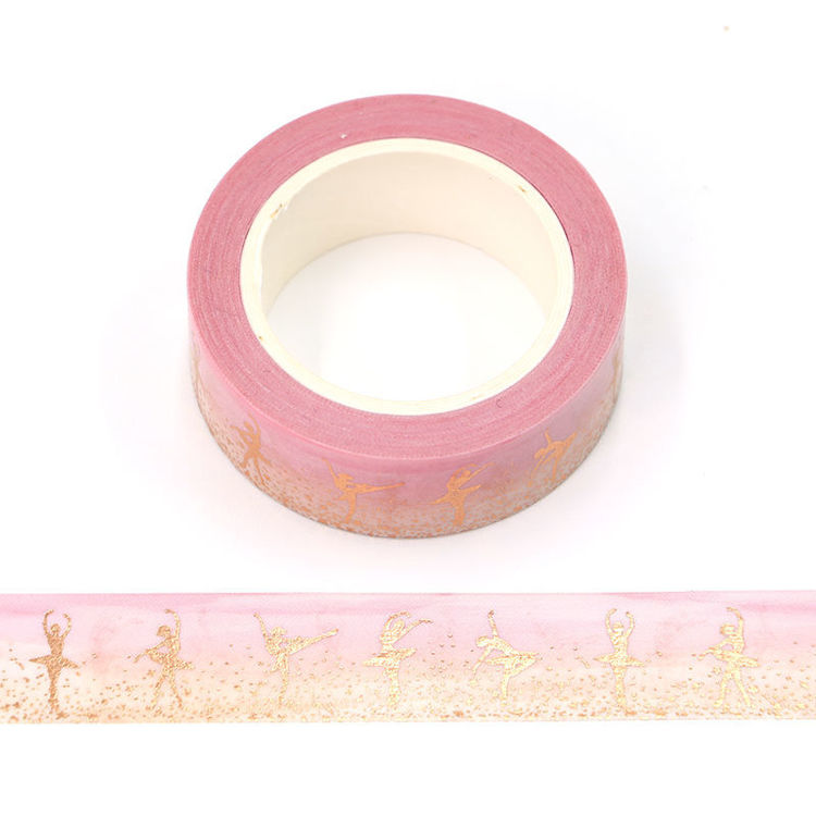 15mm x 10m CMYK Gold Foil Ballet Washi Tape