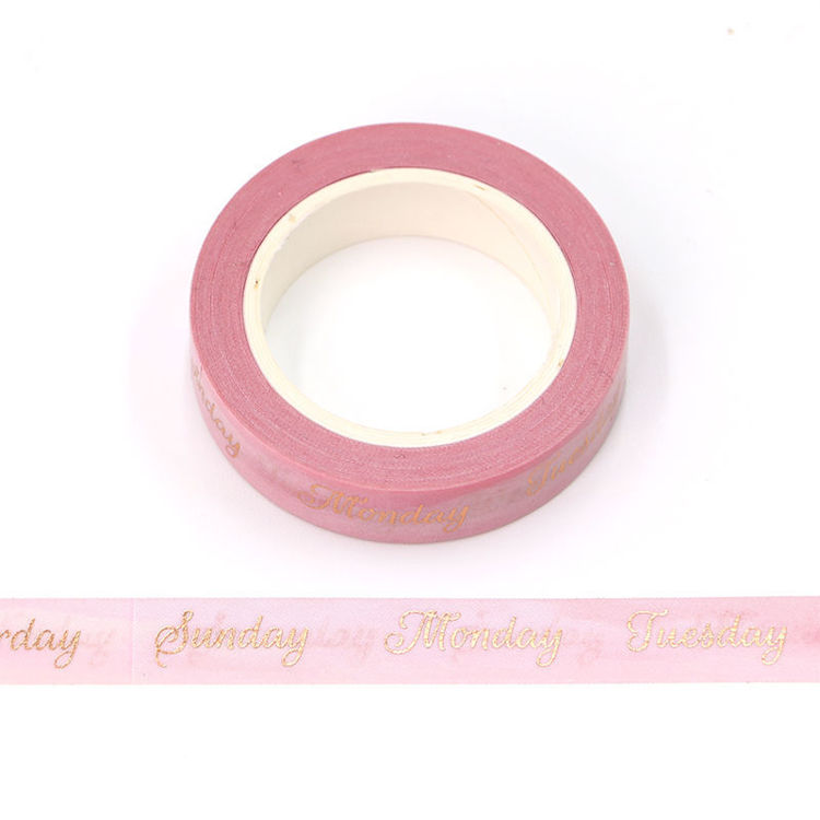 10mm x 10m CMYK Gold Foil Date Washi Tape