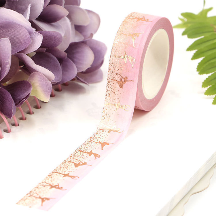 	15mm x 10m CMYK Gold Foil Ballet Washi Tape