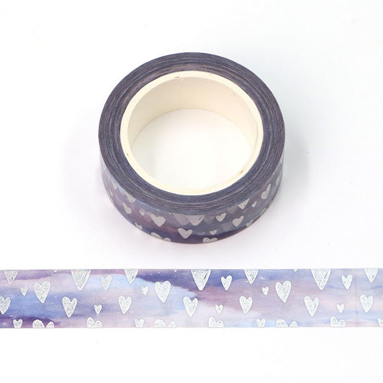 15mm x 10m CMYK Foil Heart Type Washi Tape